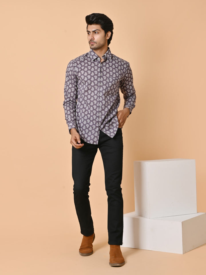 Ethnic Motifs Grey Shirts