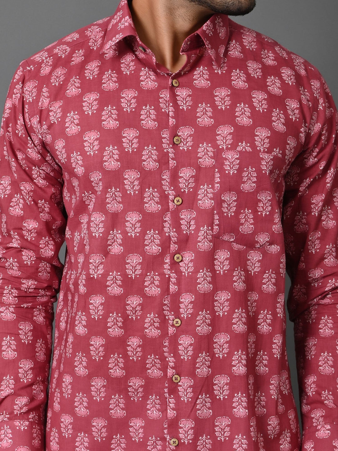 Floral Maroon Shirts