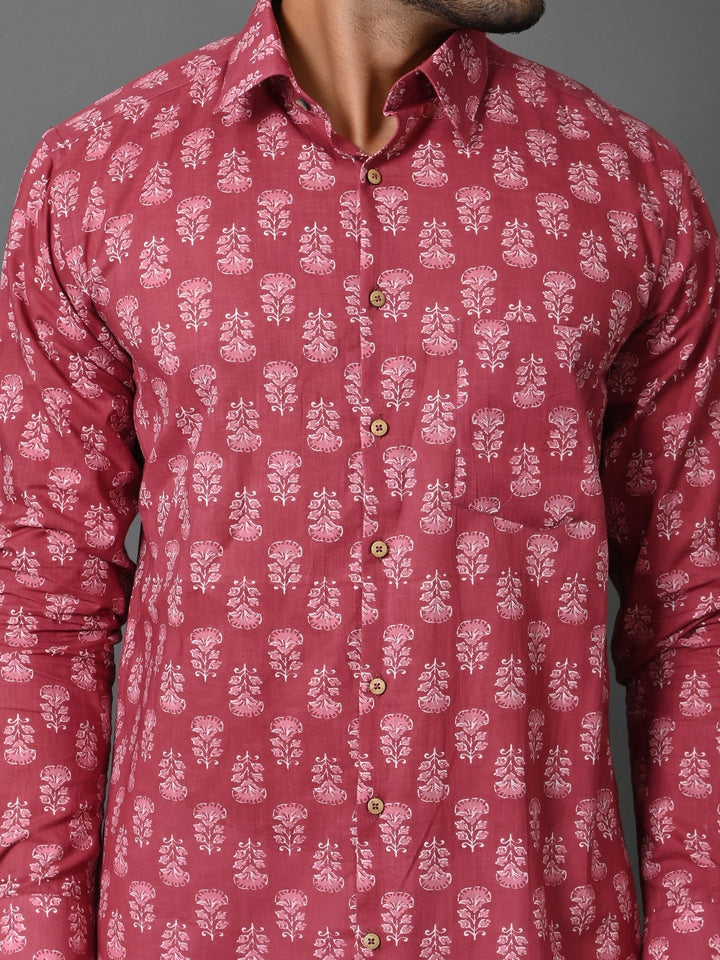 Floral Maroon Shirts