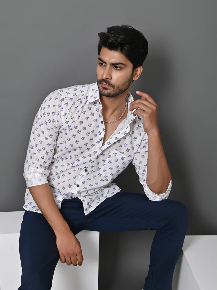 Ethnic Motifs White Shirts