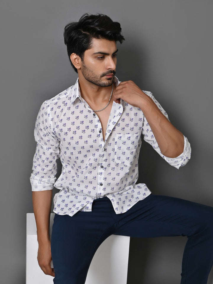 Ethnic Motifs White Shirts