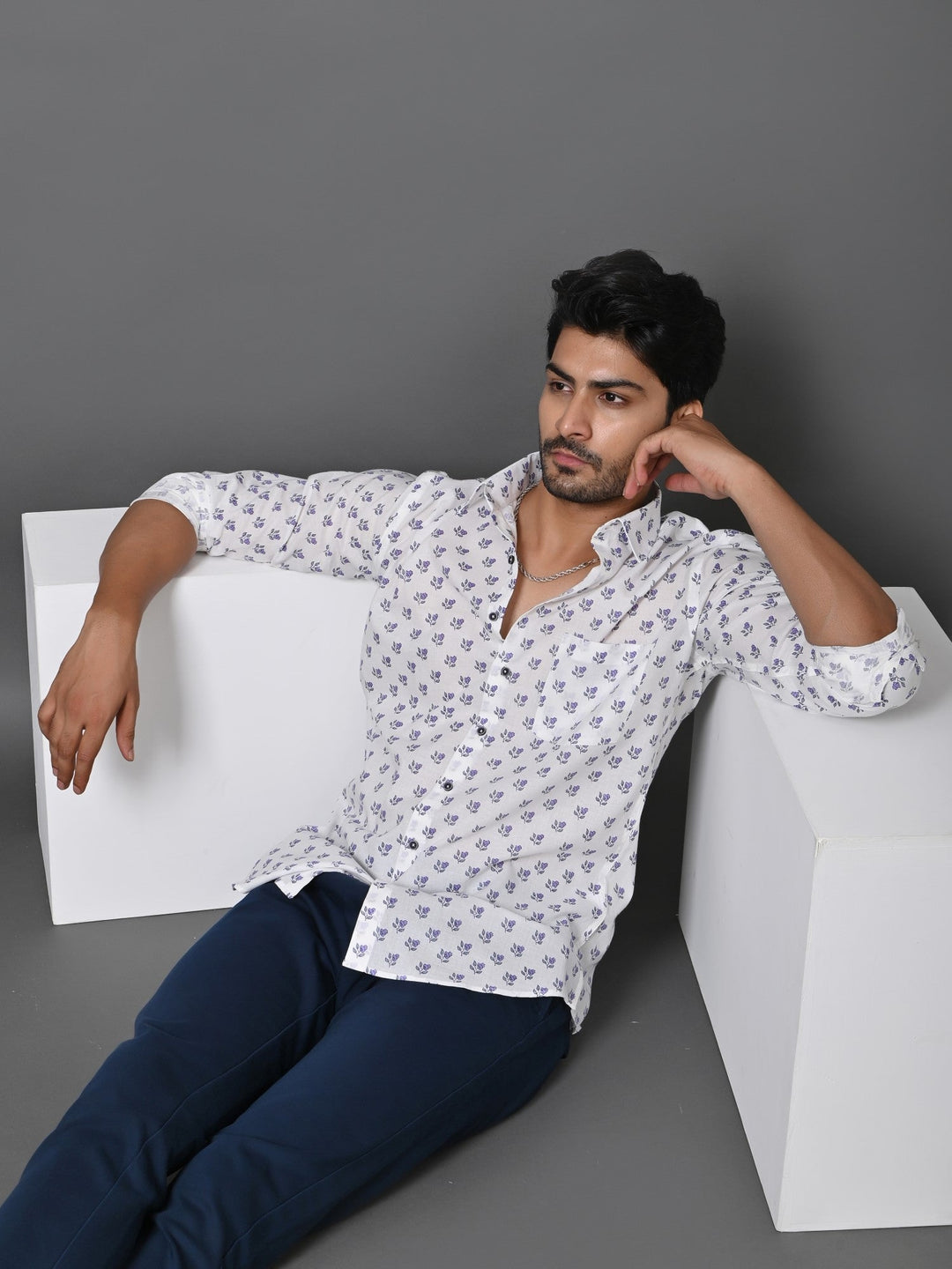 Ethnic Motifs White Shirts