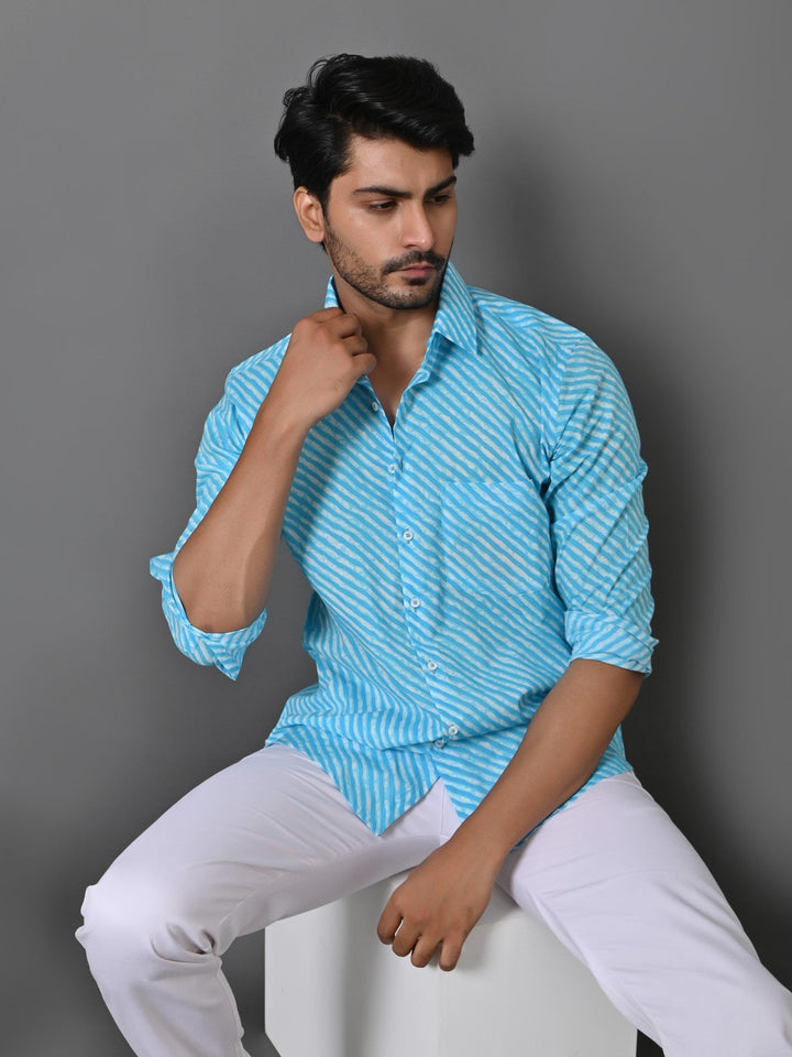 Leheriya Turquoise Blue Shirts