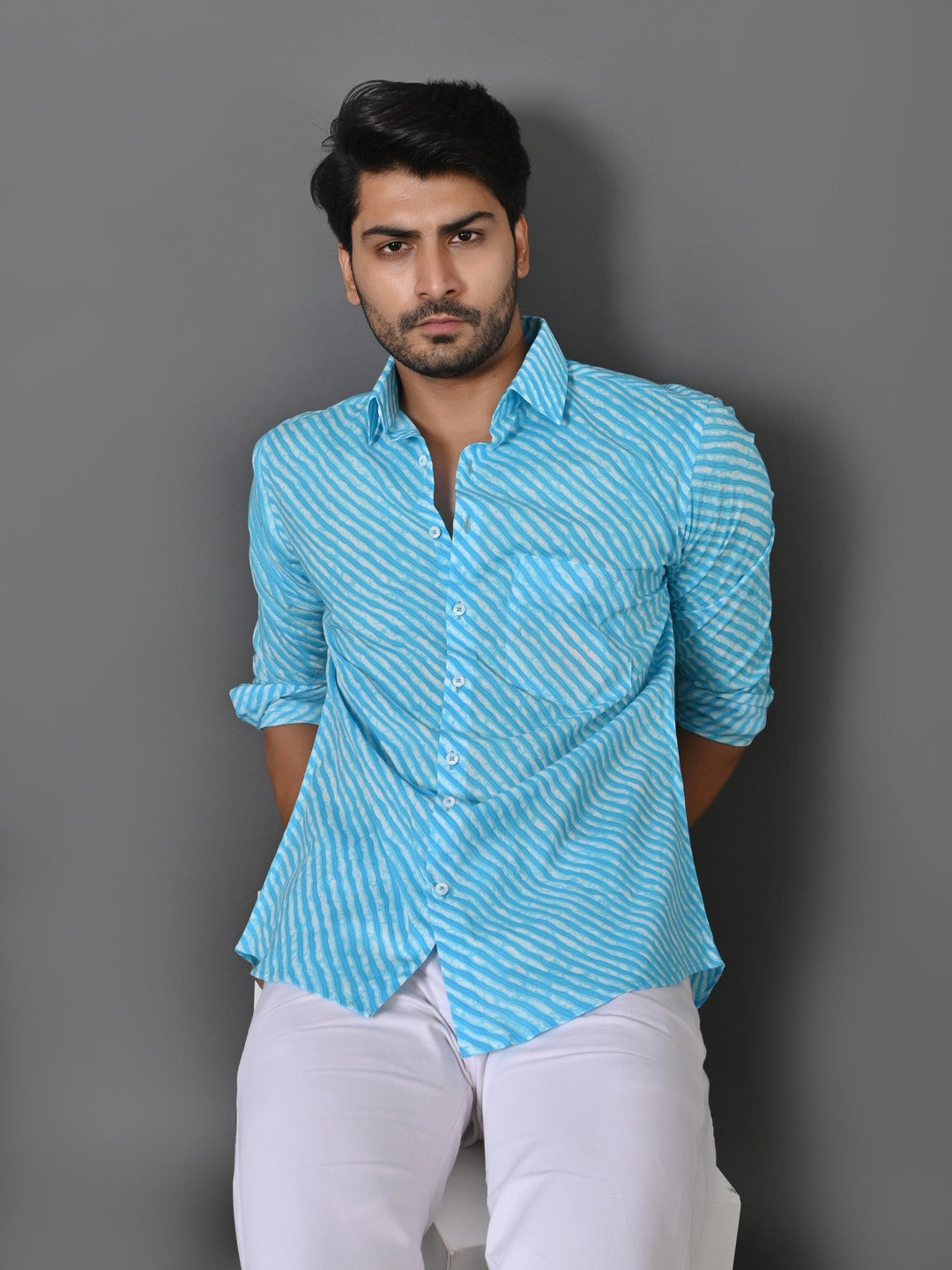 Leheriya Turquoise Blue Shirts