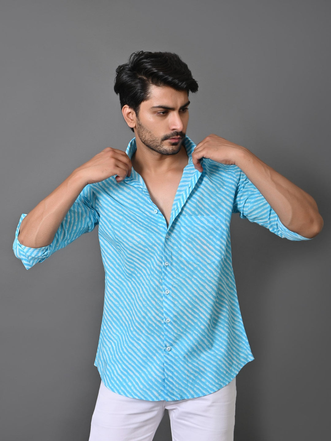 Leheriya Turquoise Blue Shirts