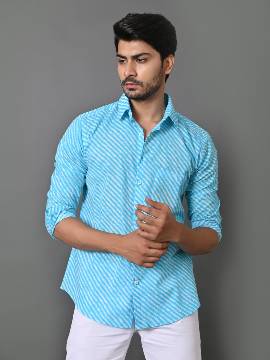 Leheriya Turquoise Blue Shirts