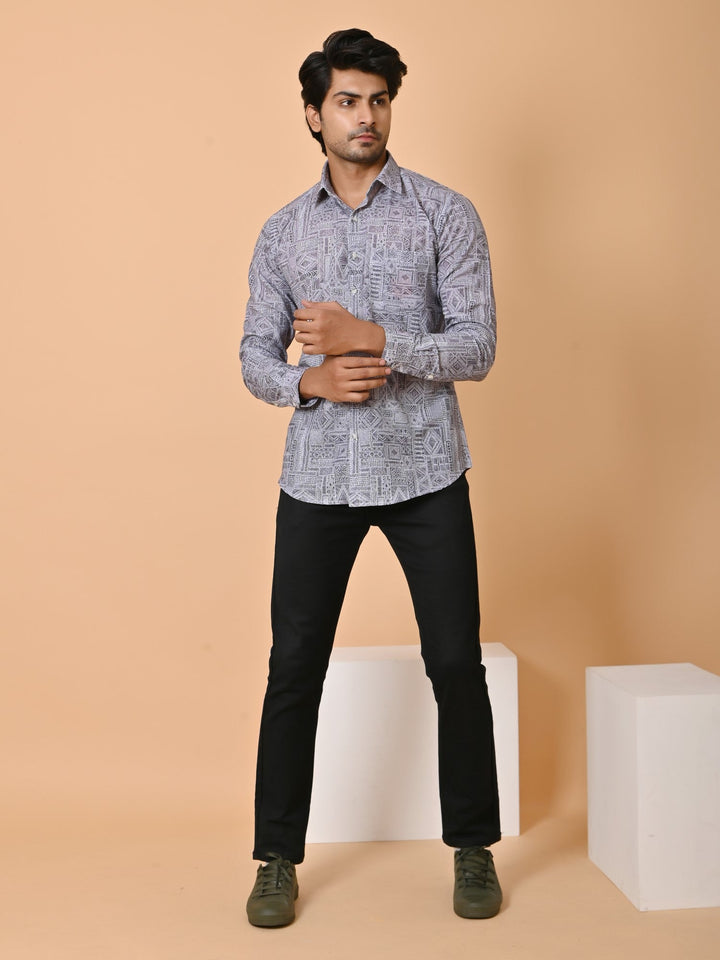 Ethnic Motifs Grey Shirts