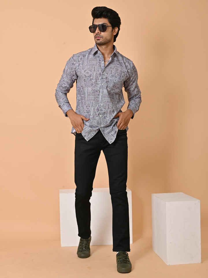 Ethnic Motifs Grey Shirts