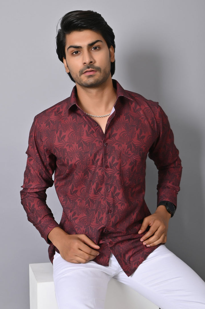 Floral Maroon Shirts