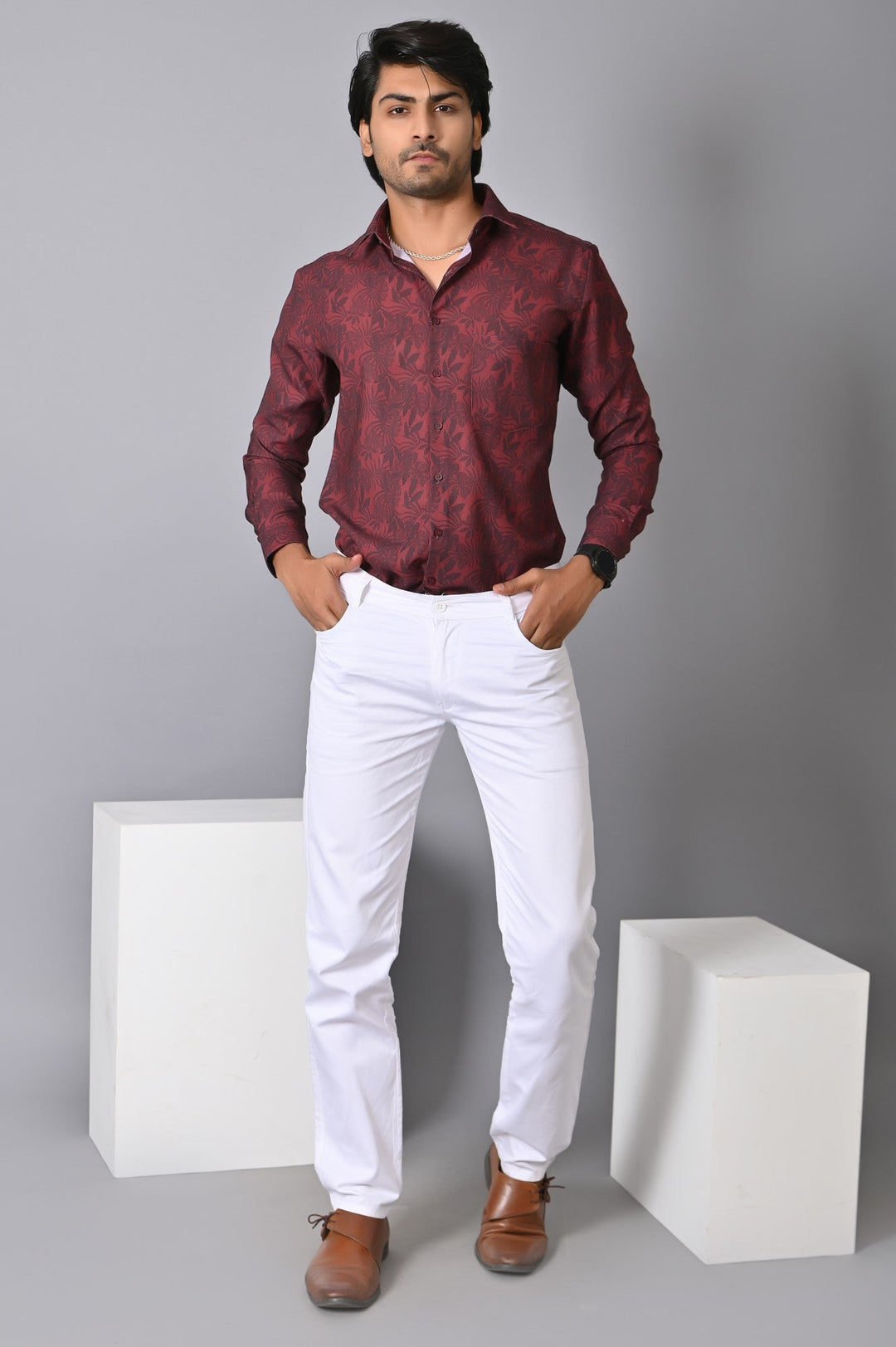 Floral Maroon Shirts