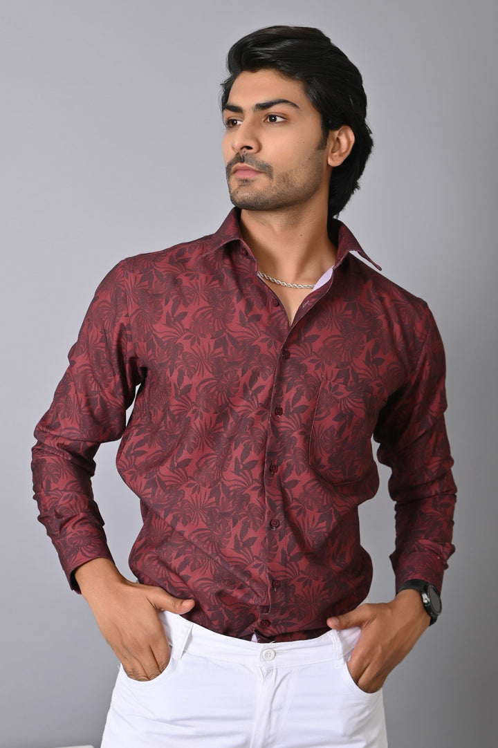 Floral Maroon Shirts