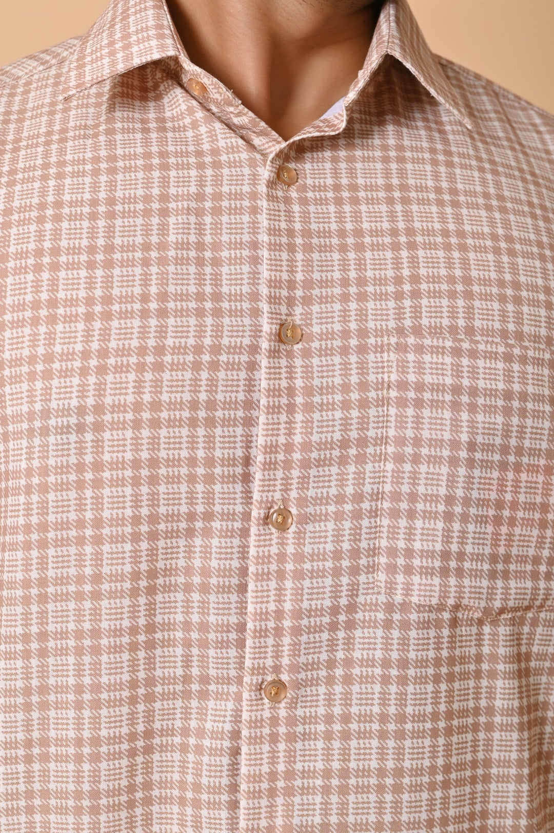 Checked Beige Shirts