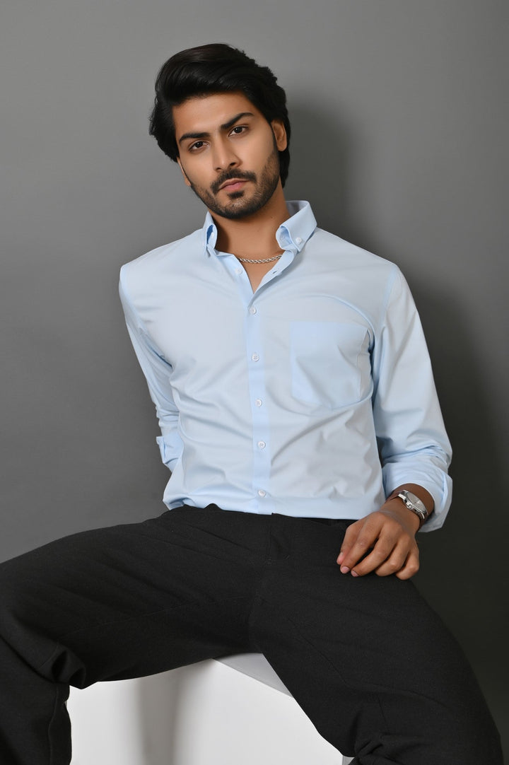 Solid Blue Shirts
