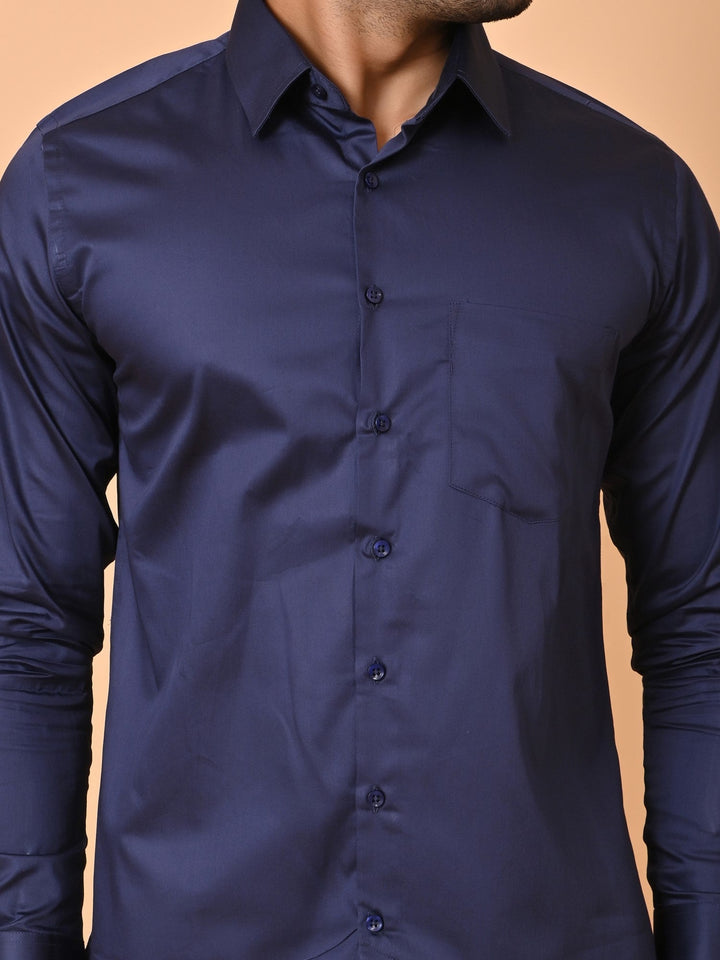 Solid Navy Blue Shirts