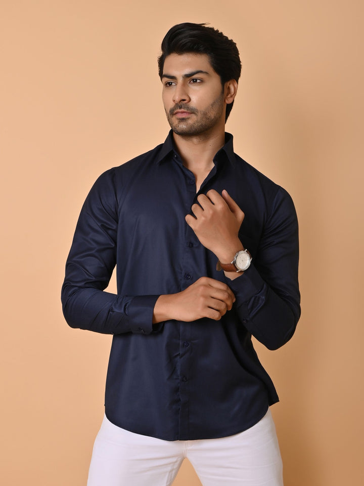 Solid Navy Blue Shirts