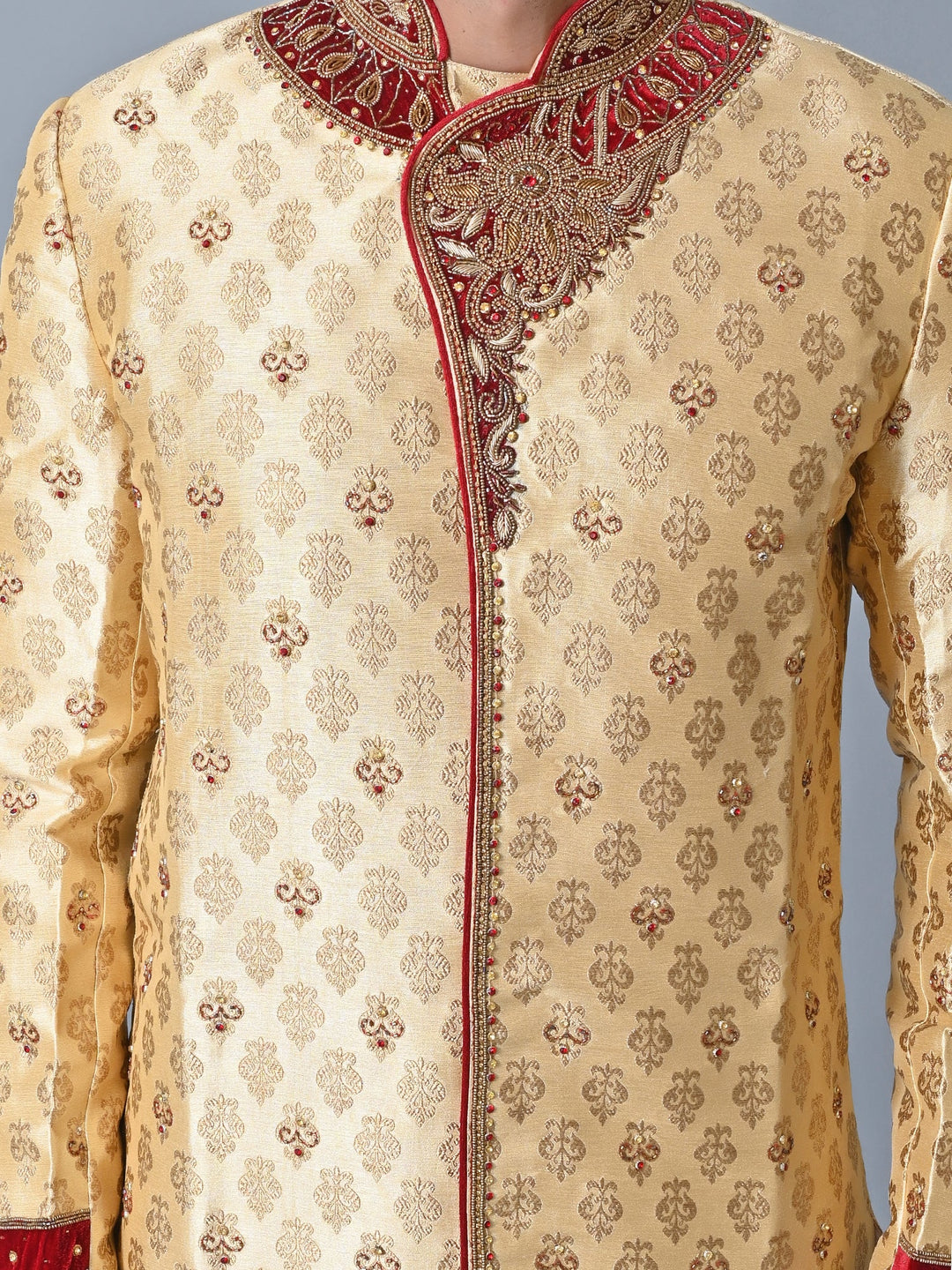 Ethnic Motifs Gold Sherwani