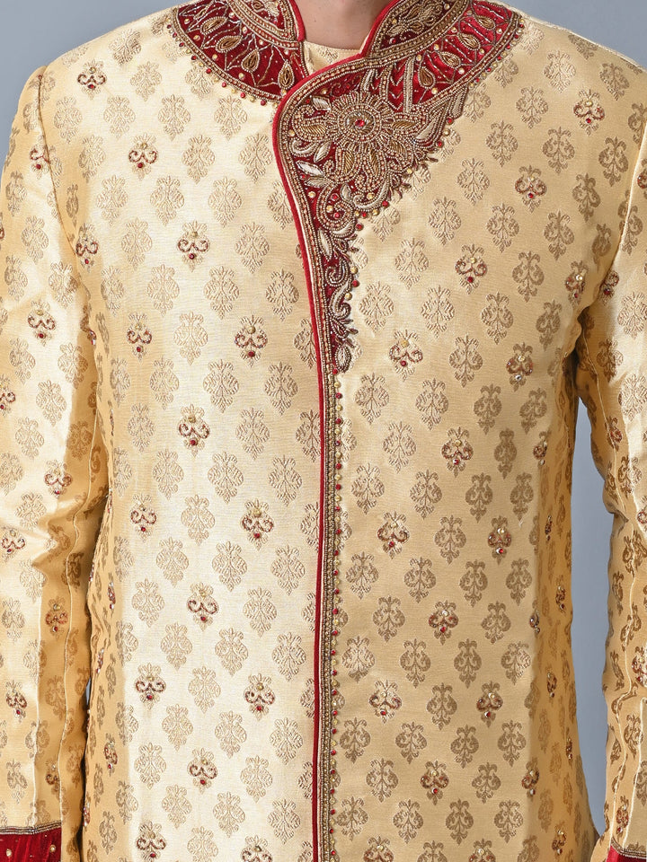 Ethnic Motifs Gold Sherwani