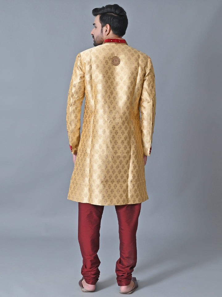 Ethnic Motifs Gold Sherwani