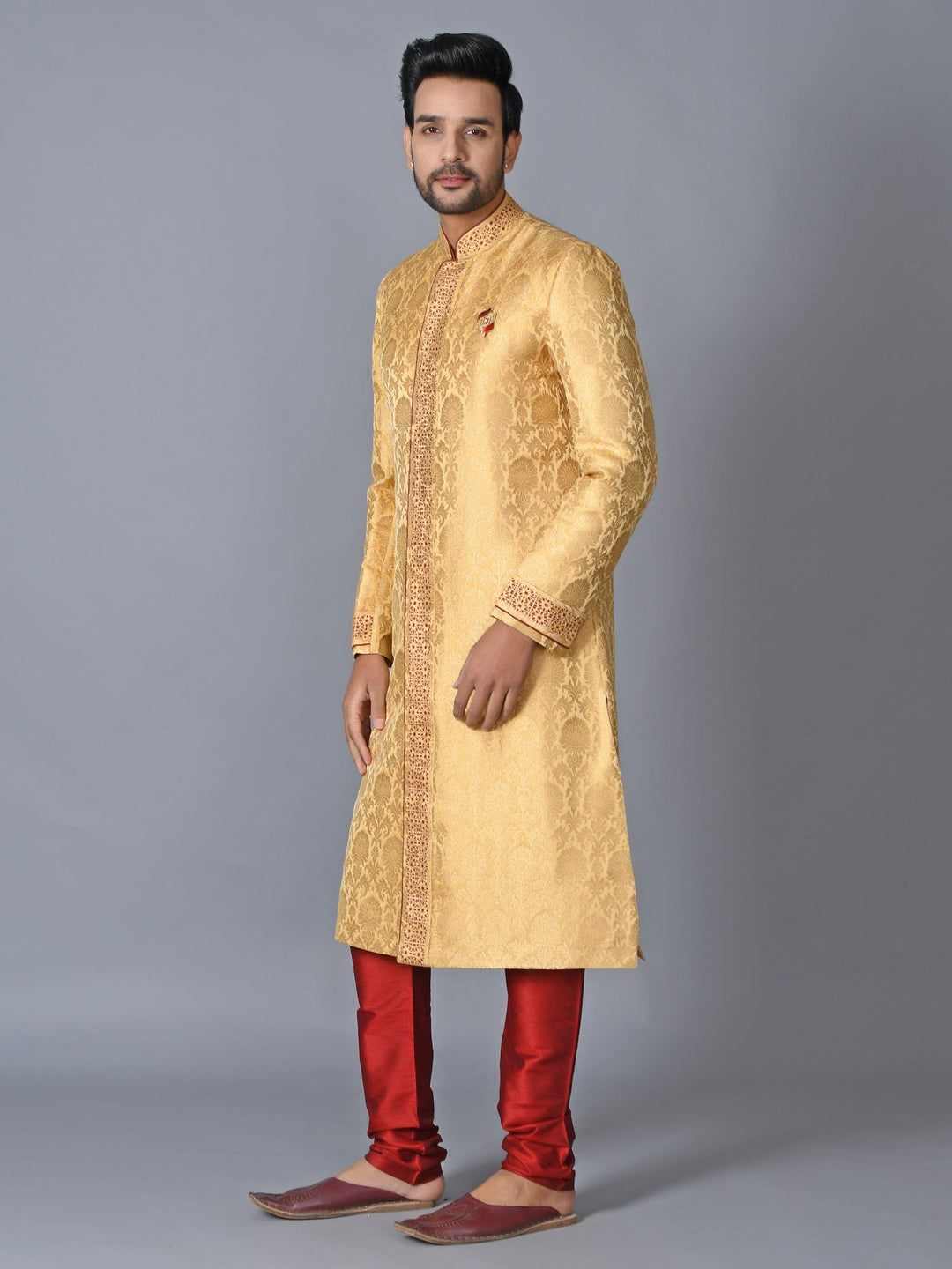 Ethnic Motifs Gold Sherwani