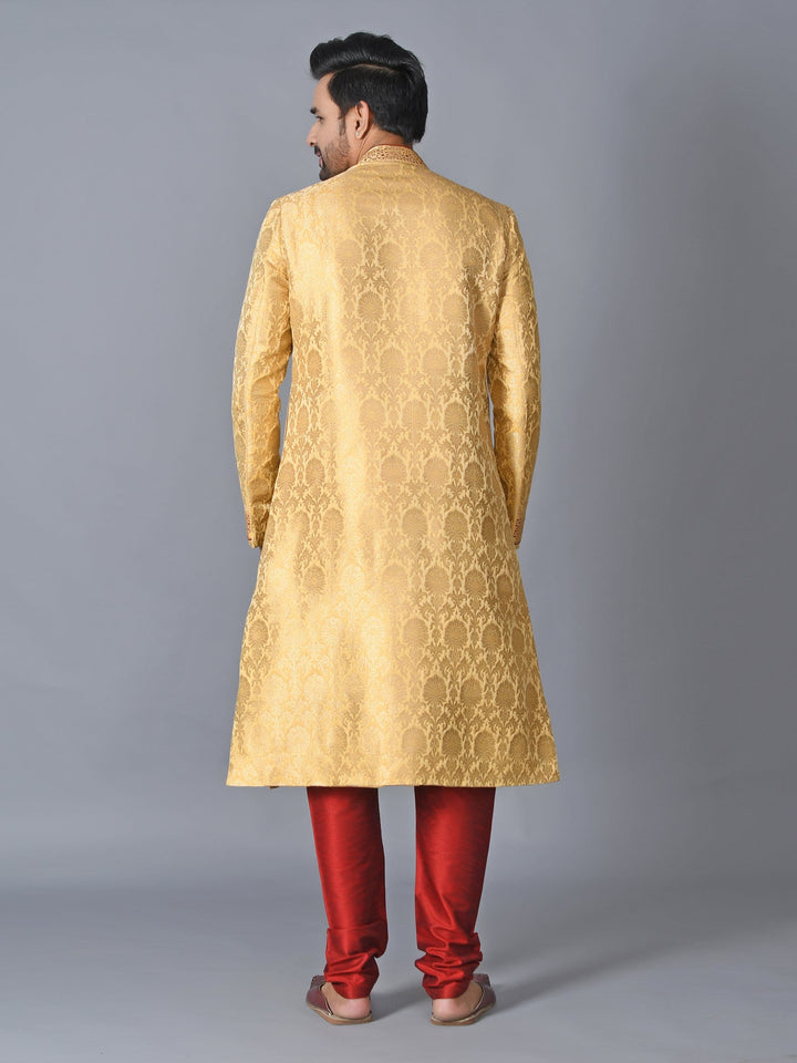 Ethnic Motifs Gold Sherwani