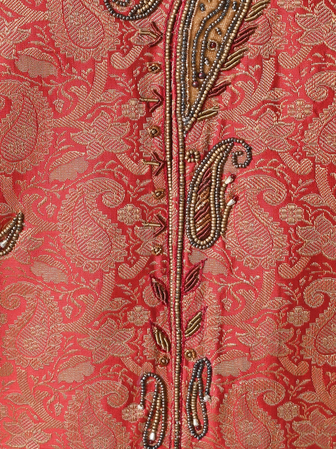Ethnic Motifs Maroon Sherwani
