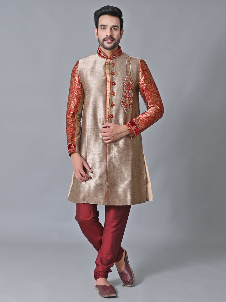 Ethnic Motifs Grey Sherwani