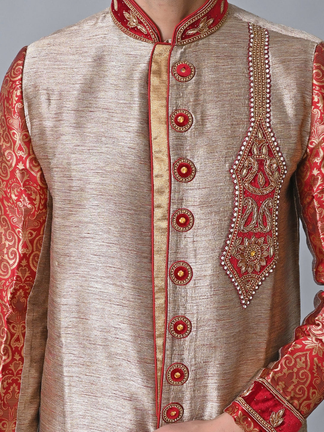 Ethnic Motifs Grey Sherwani