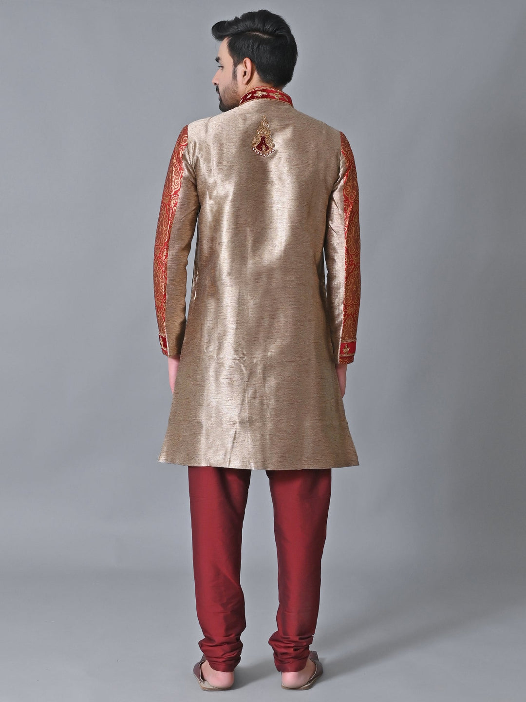 Ethnic Motifs Grey Sherwani