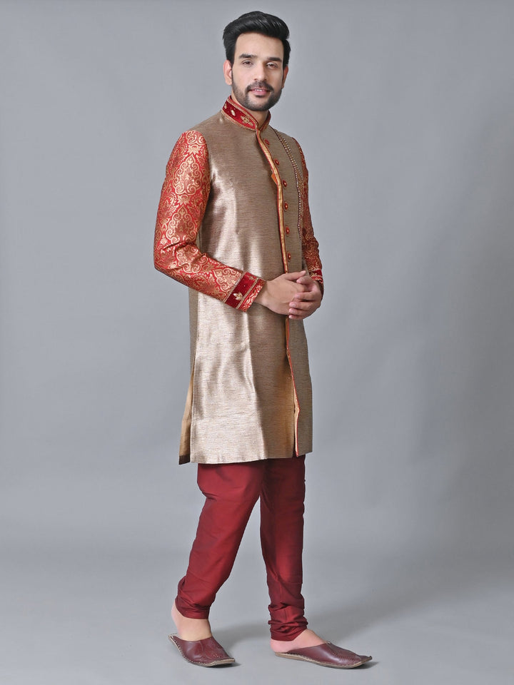 Ethnic Motifs Grey Sherwani