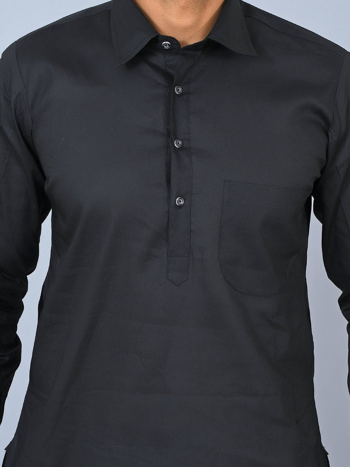 Solid Black Kurta Top