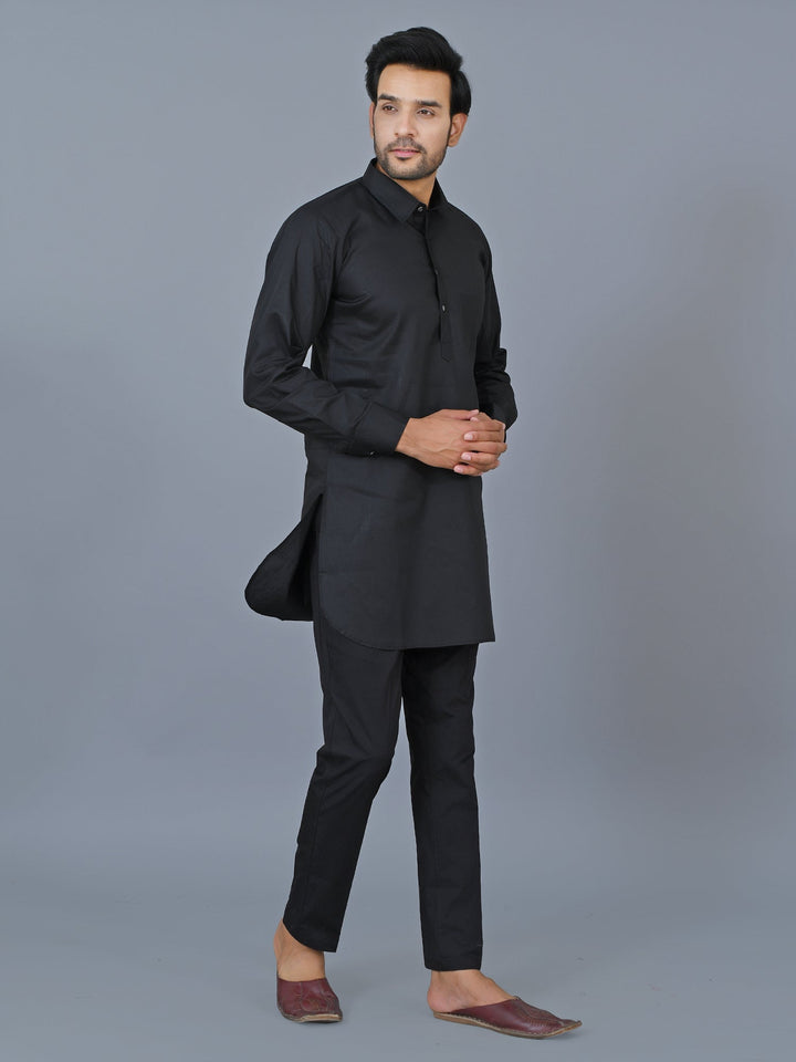 Solid Black Kurta Top