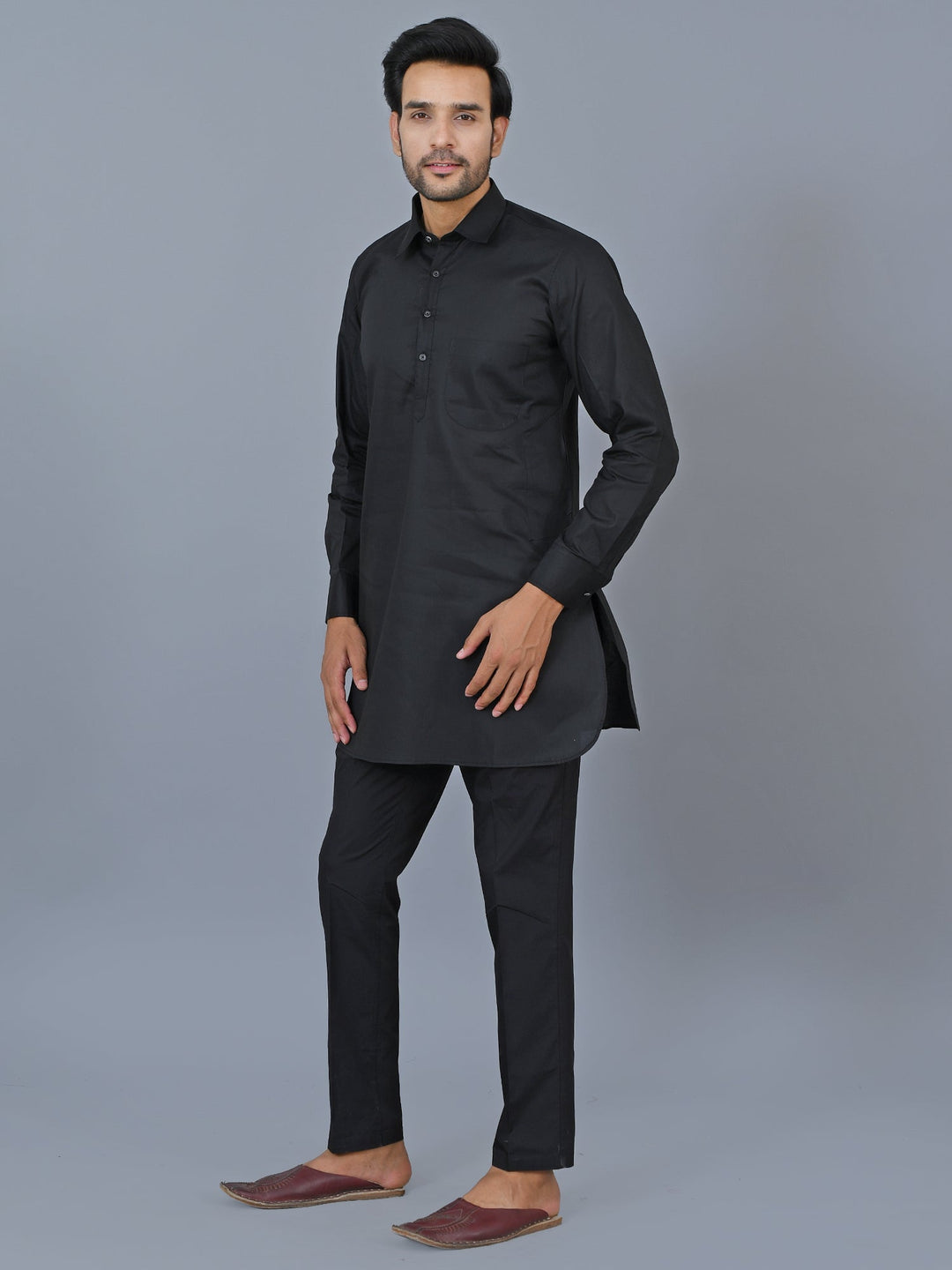 Solid Black Kurta Top