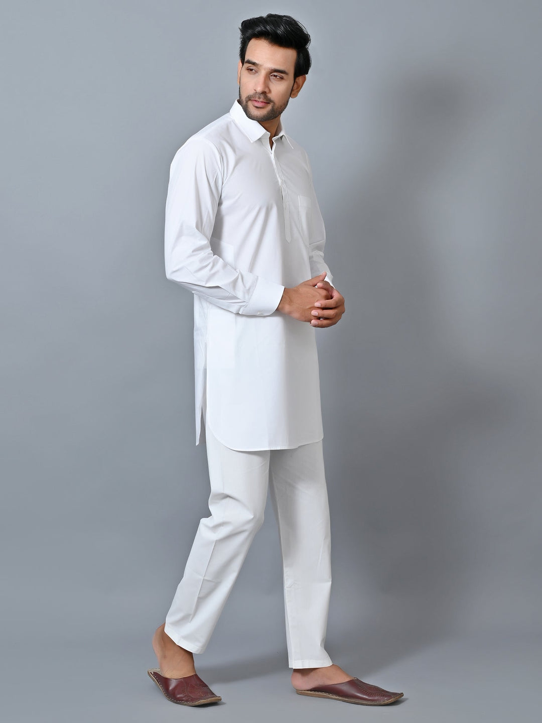 Solid White Kurta Set