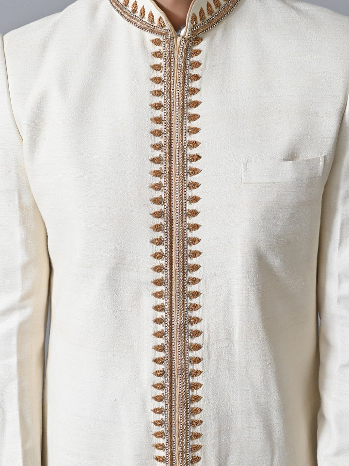 Ethnic Motifs Cream Sherwani
