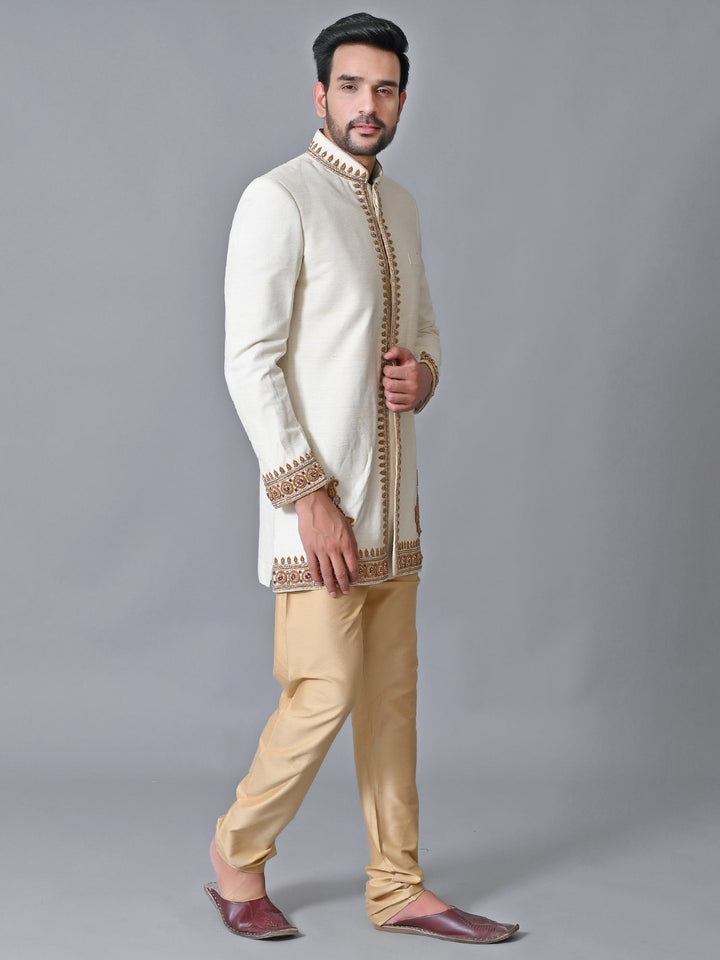 Ethnic Motifs Cream Sherwani