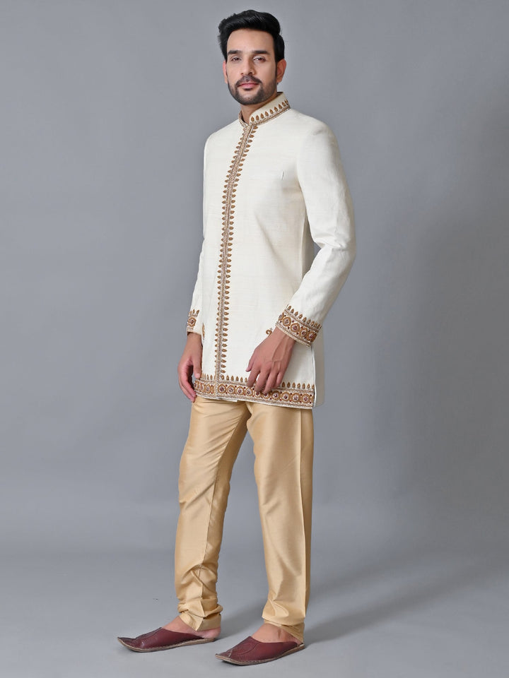 Ethnic Motifs Cream Sherwani