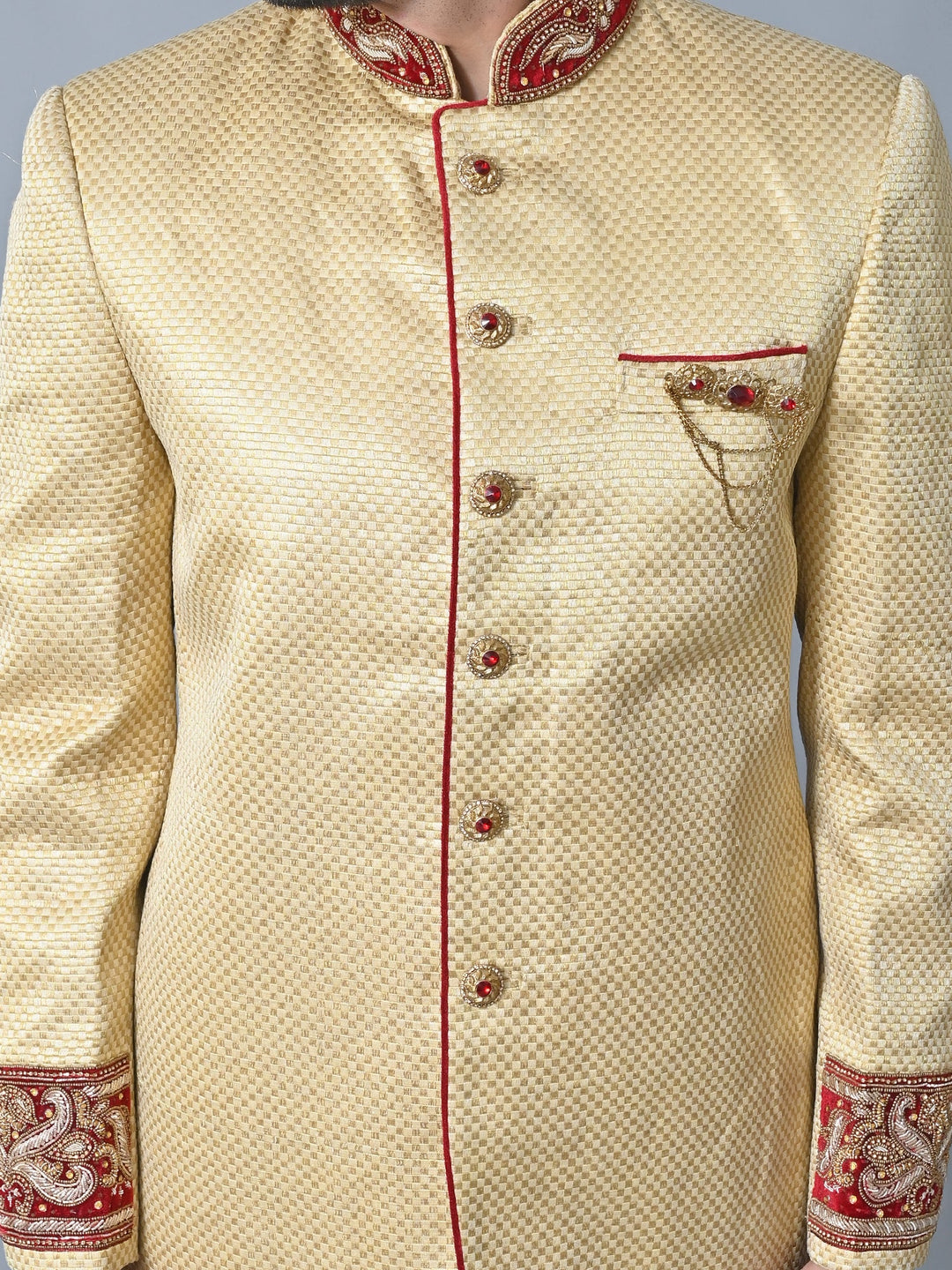Textured Gold Sherwani