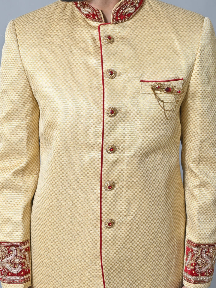 Textured Gold Sherwani