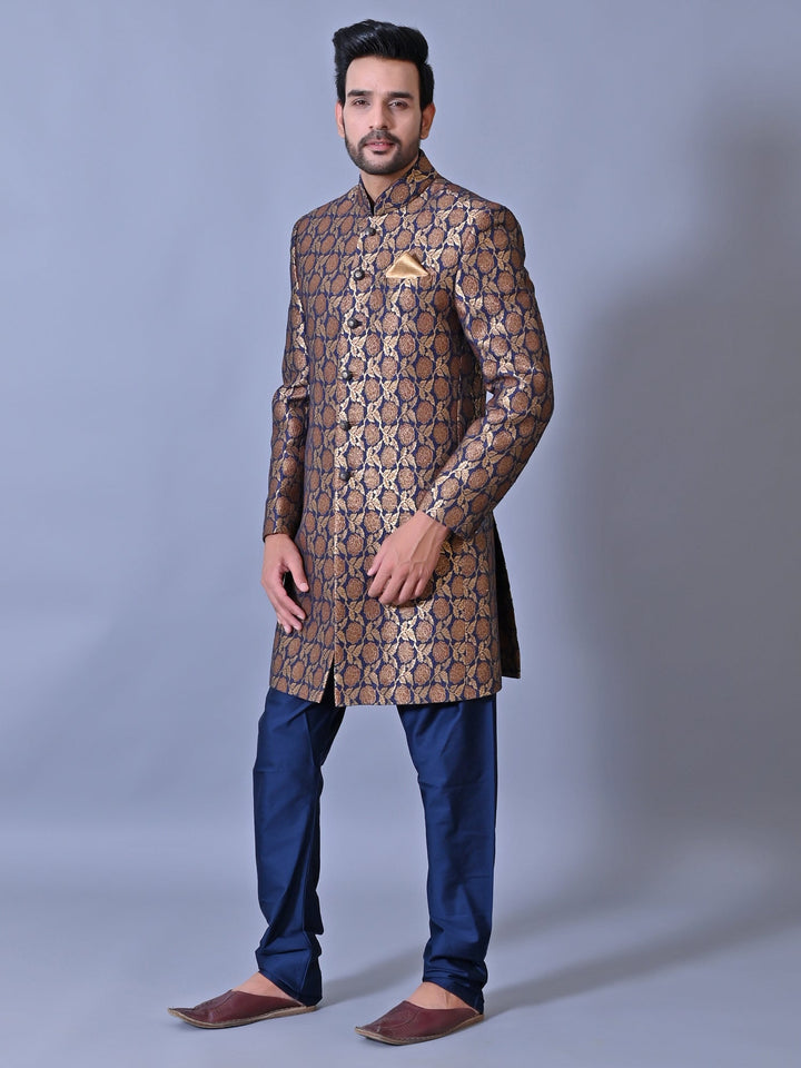 Floral Blue Sherwani