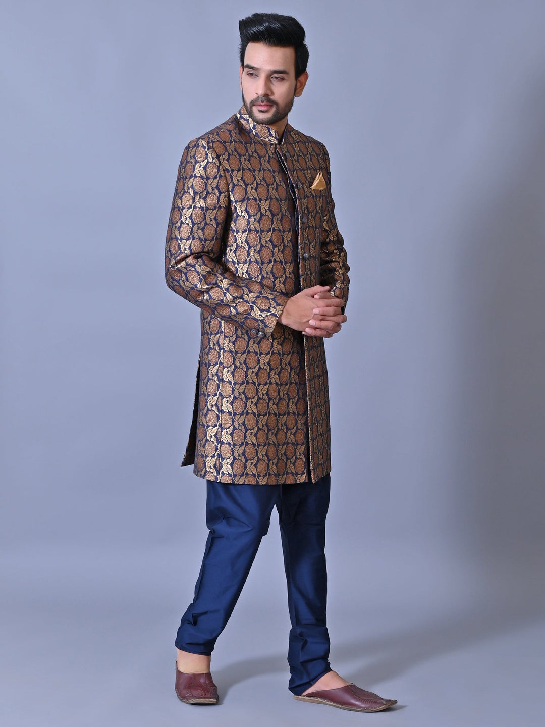 Floral Blue Sherwani