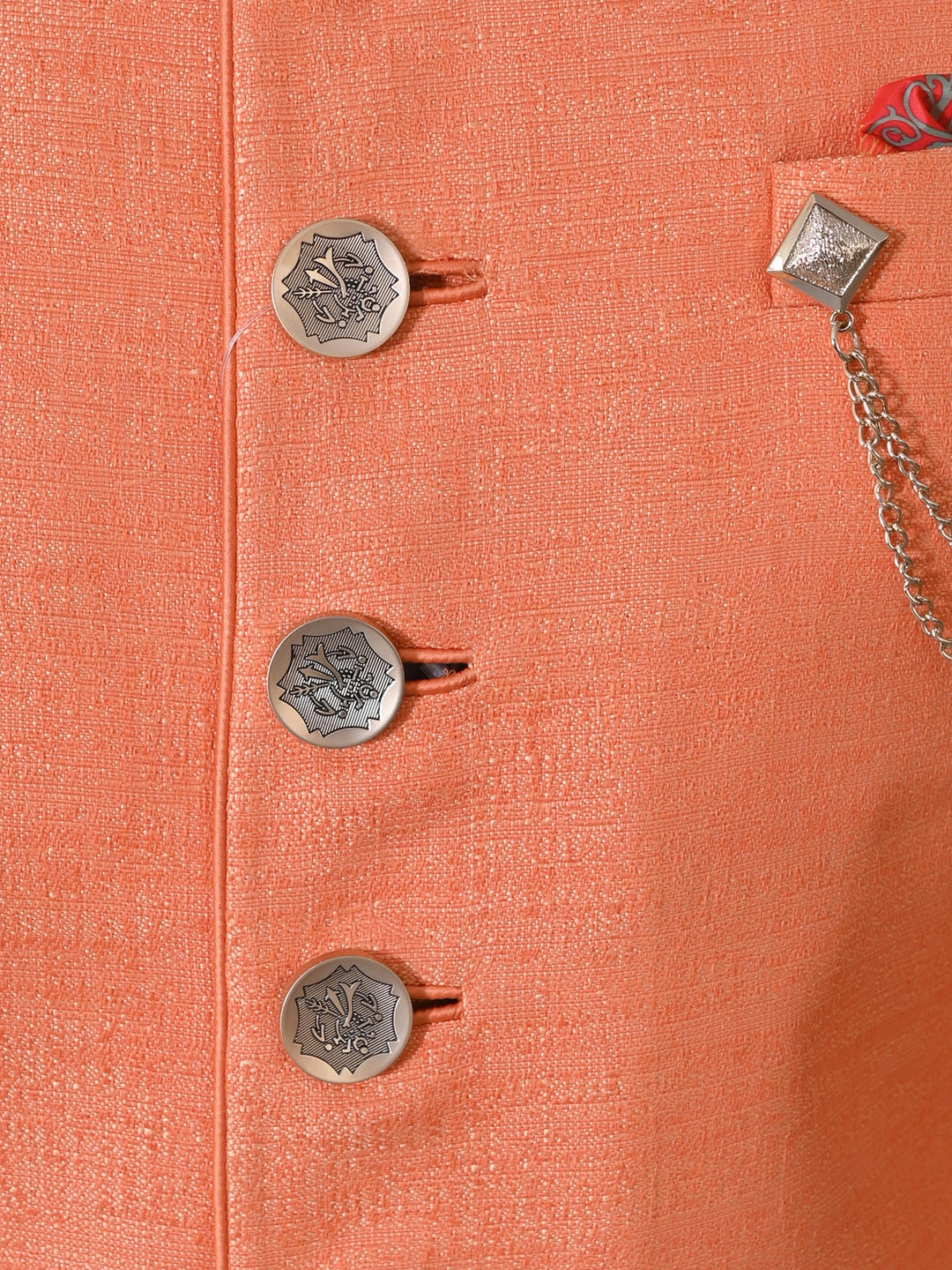 Textured Orange Sherwani