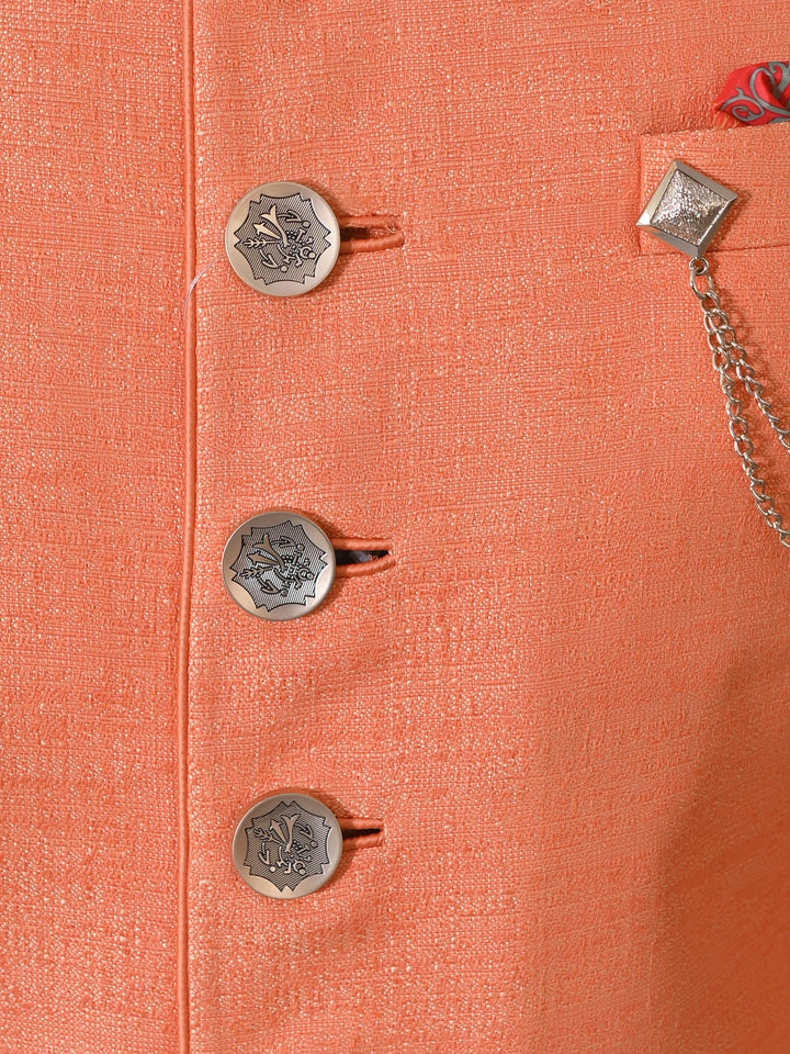 Textured Orange Sherwani
