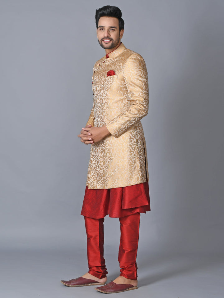 Floral Gold Sherwani