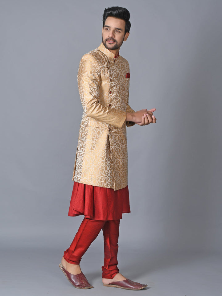 Floral Gold Sherwani