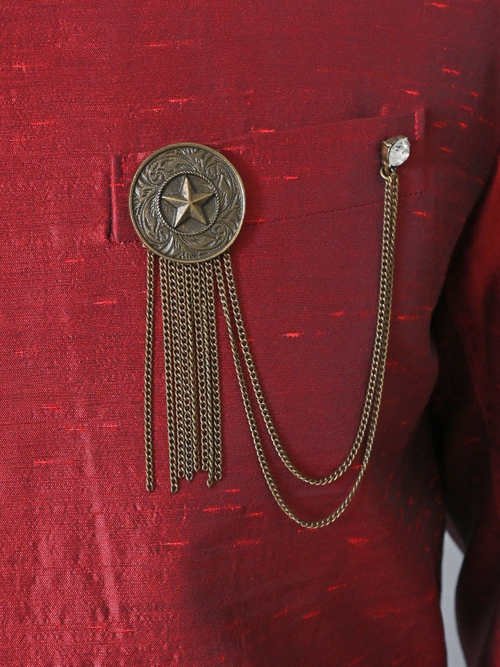 Textured Maroon Sherwani