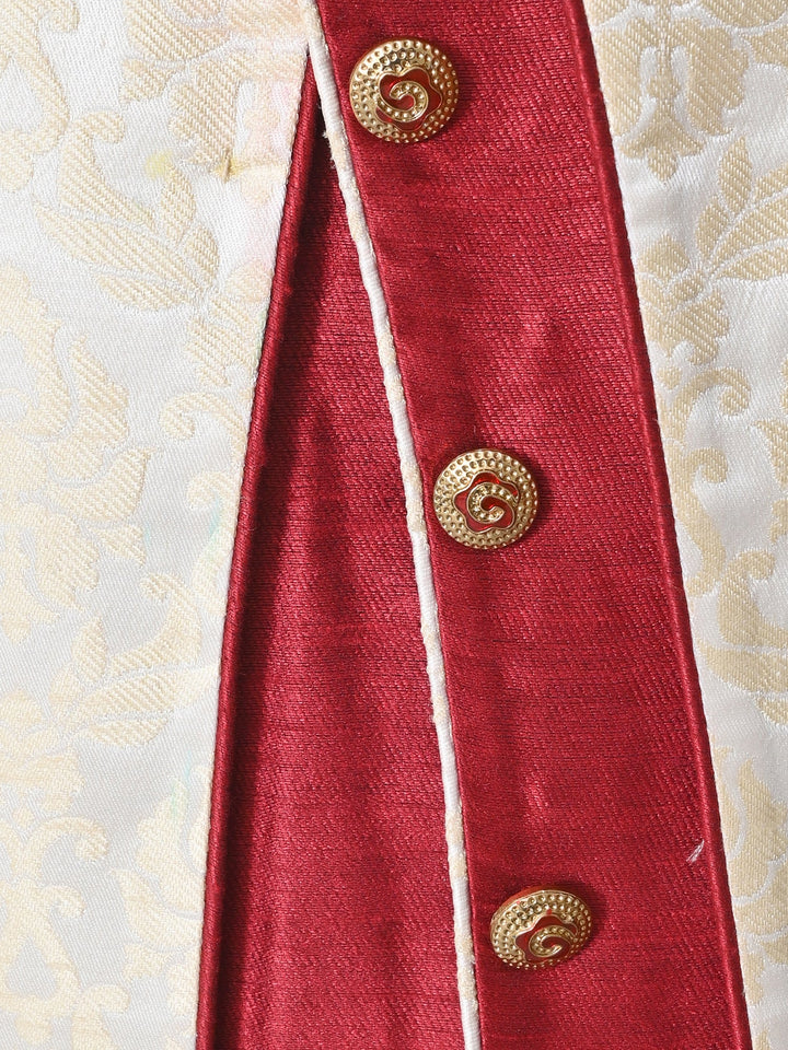 Textured Cream Sherwani
