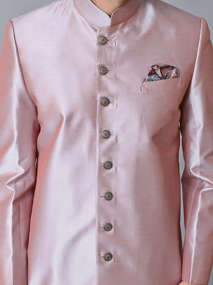 Textured Rose Gold Sherwani