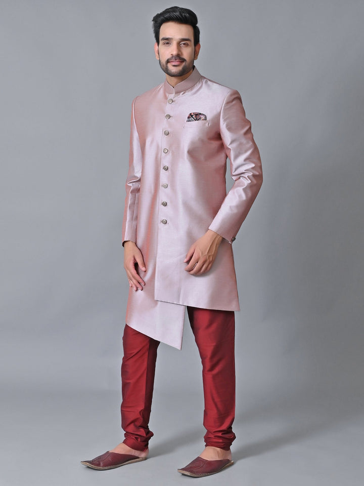 Textured Rose Gold Sherwani