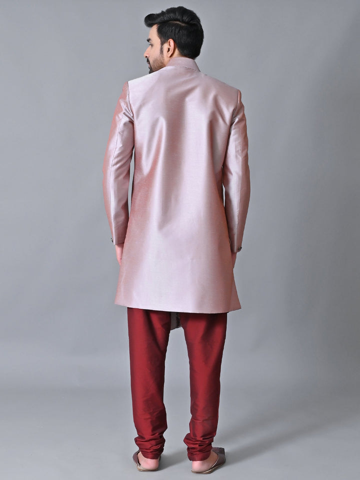 Textured Rose Gold Sherwani