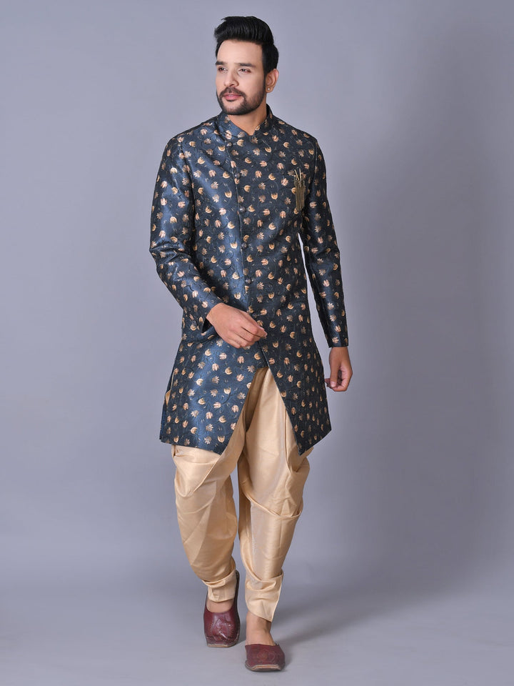 Floral Blue Sherwani